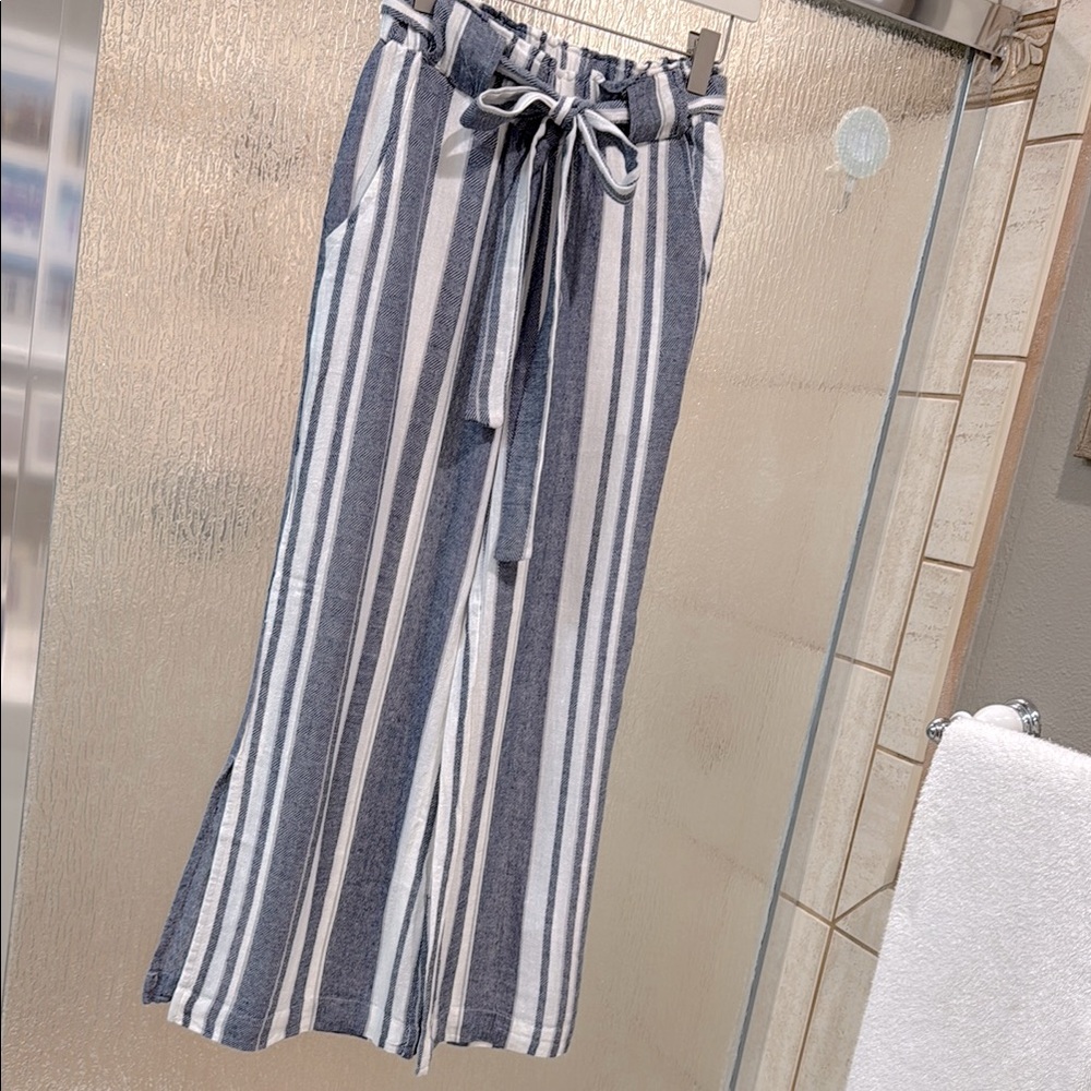Indigo Rein Navy and White Striped Pants